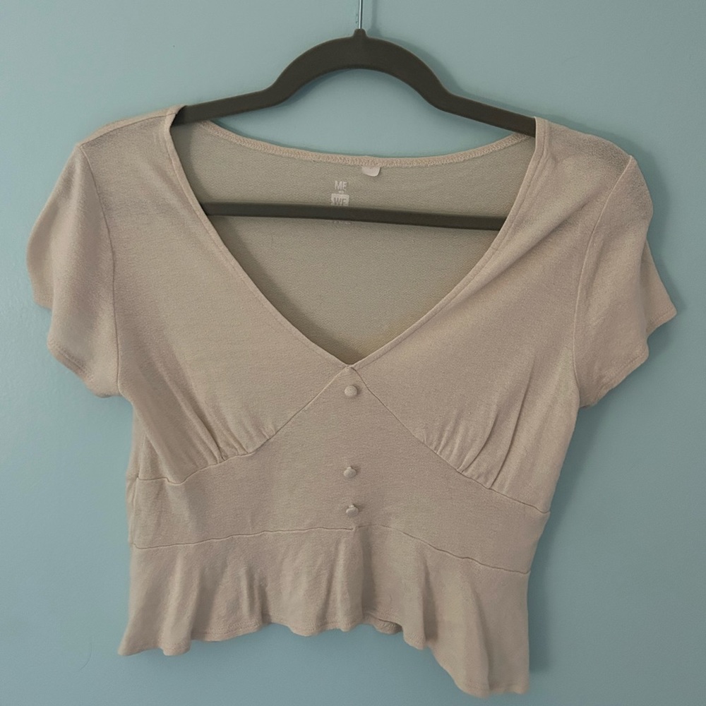 American eagle cream crop top